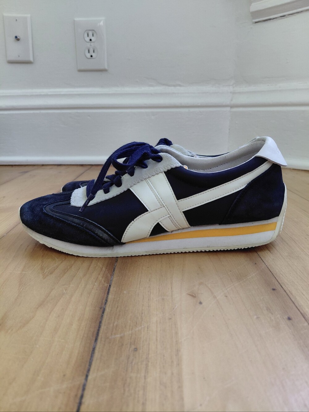 TORY BURCH Sneaker Leather/Suede Trainers Size 10 Dark Blue